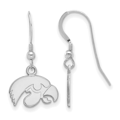 Sterlingsilber Rhodiniert Logoart University Of Iowa Hawk Extra Klein Hängend Draht Ohrringe