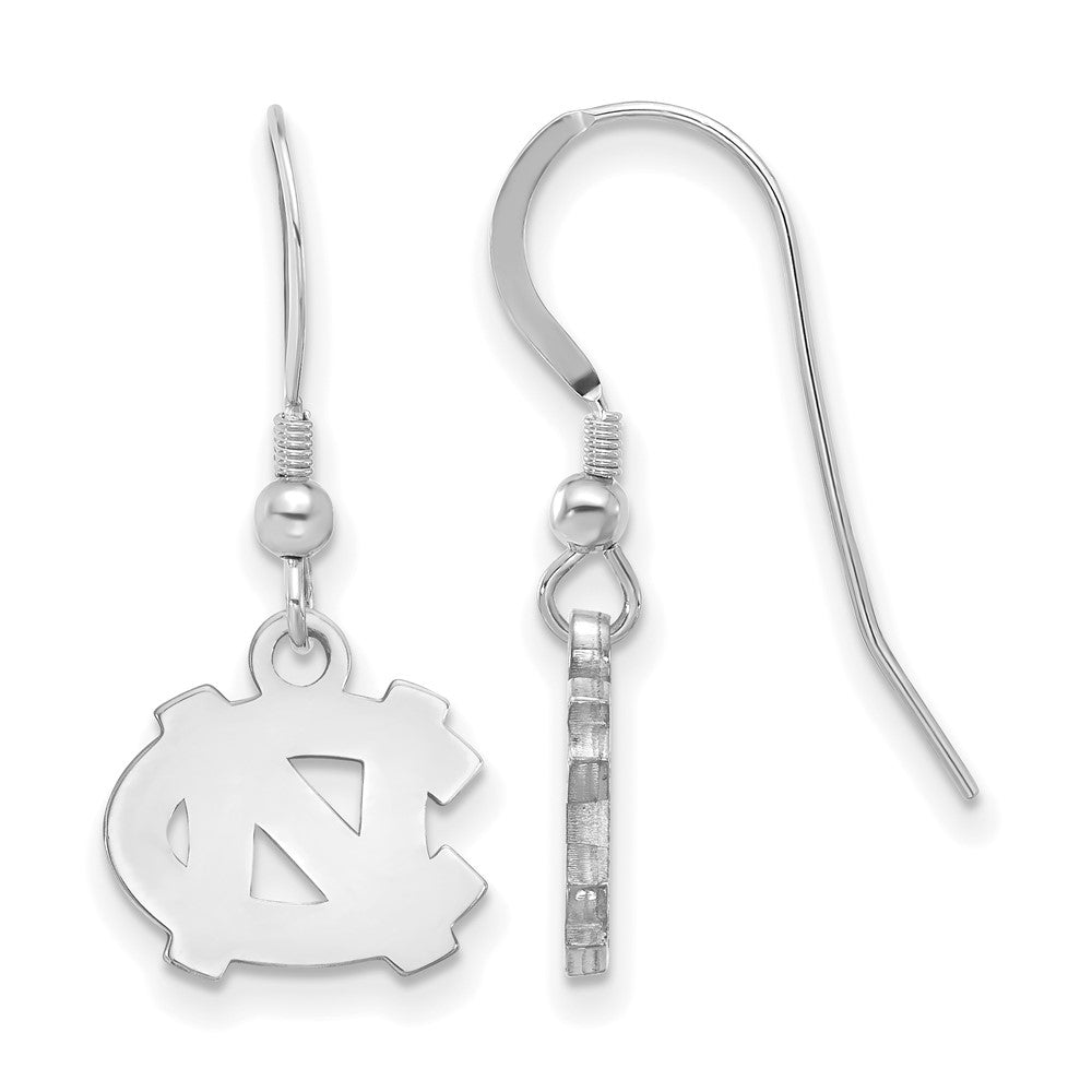 Sterlingsilber Rhodiniert Logoart University Of North Carolina N C Extra Klein Hängend Draht Ohrringe