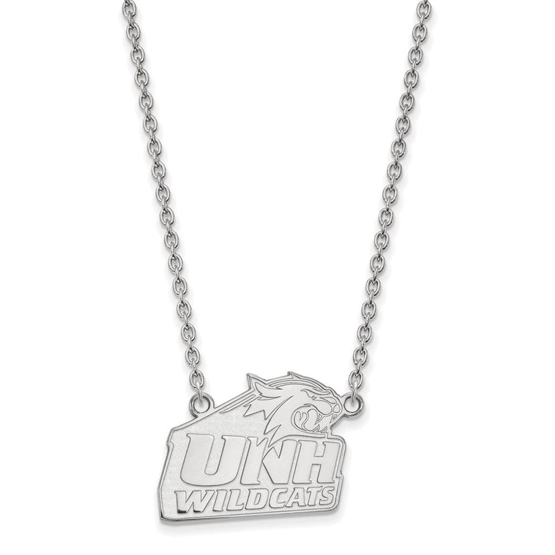 Sterlingsilber Rhodiniert Logoart University Of New Hampshire Groß Anhänger 18 Zoll Halskette