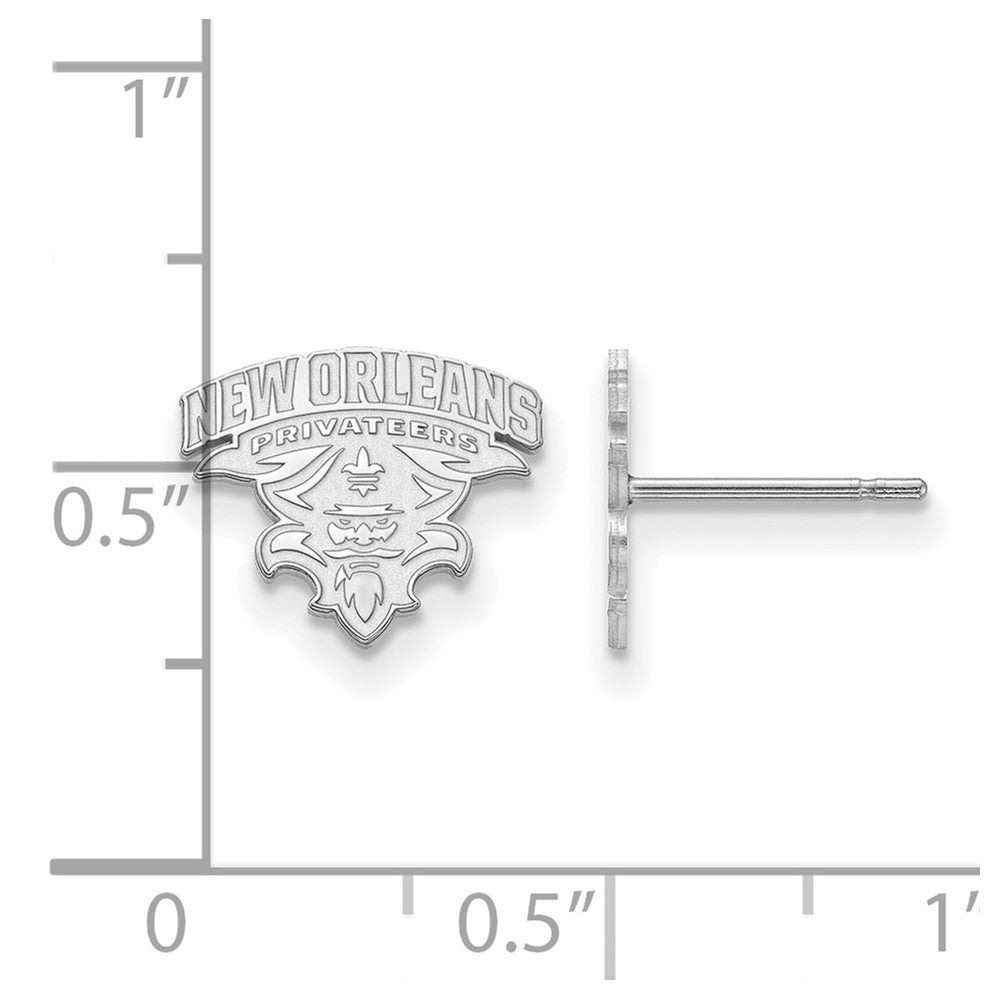Sterlingsilber Rhodiniert Logoart University Of New Orleans U N O Klein Ohrstecker