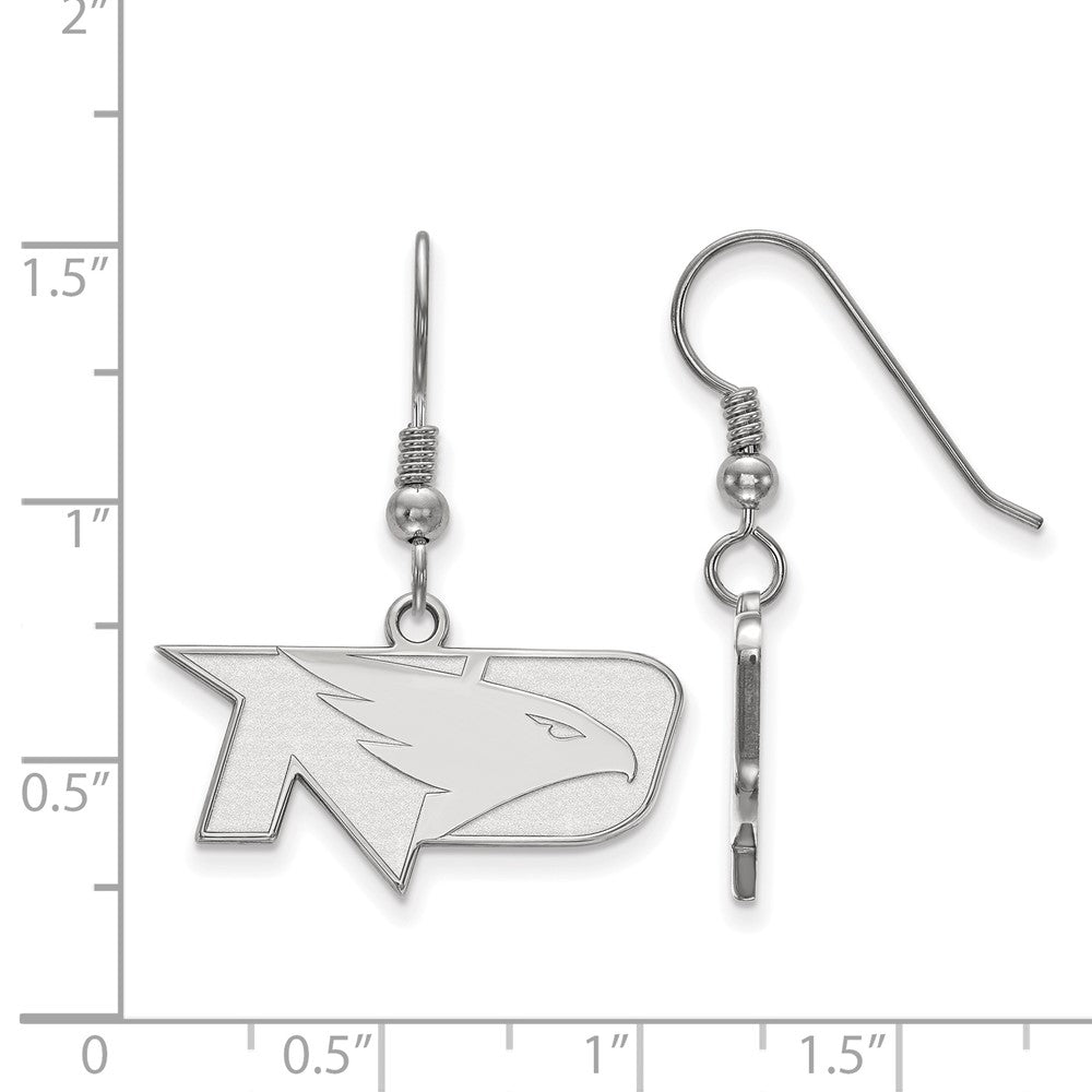 Sterlingsilber Rhodiniert Logoart University Of North Dakota Klein Hängend Draht Ohrringe