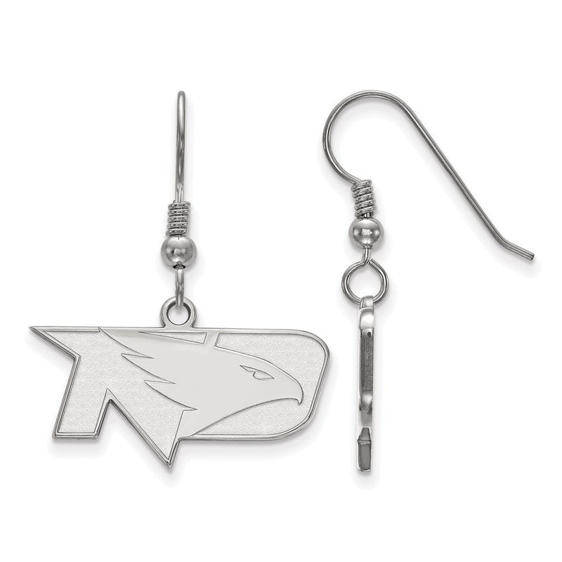 Sterlingsilber Rhodiniert Logoart University Of North Dakota Klein Hängend Draht Ohrringe