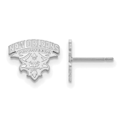 Sterlingsilber Rhodiniert Logoart University Of New Orleans U N O Klein Ohrstecker