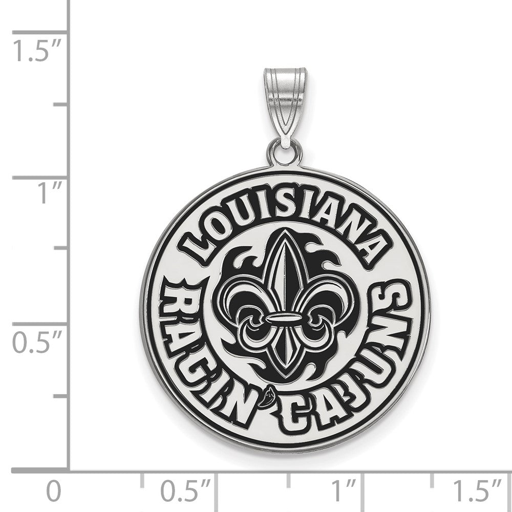 Sterlingsilber Rhodiniert Logoart University Of Louisiana At Lafayette Extra Groß Emailliert Anhänger