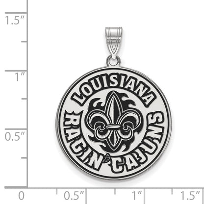 Sterlingsilber Rhodiniert Logoart University Of Louisiana At Lafayette Extra Groß Emailliert Anhänger