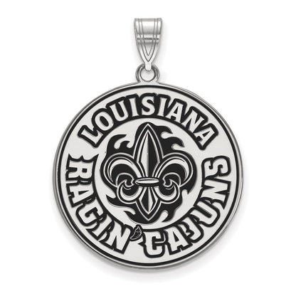 Sterlingsilber Rhodiniert Logoart University Of Louisiana At Lafayette Extra Groß Emailliert Anhänger