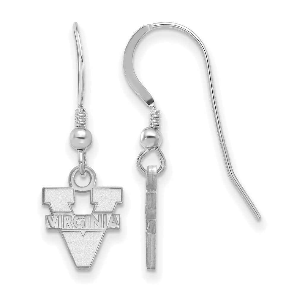 Sterlingsilber Rhodiniert Logoart University Of Virginia Extra Klein Hängend Draht Ohrringe