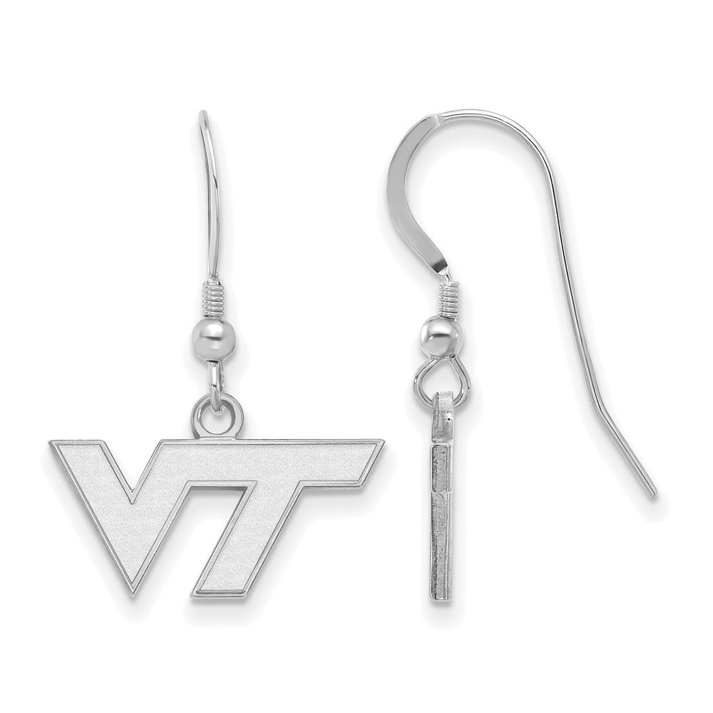Sterlingsilber Rhodiniert Logoart Virginia Tech V T Extra Klein Hängend Draht Ohrringe