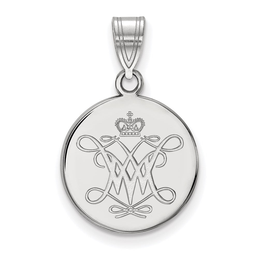 Sterlingsilber Rhodiniert Logoart College Of William und Mary Mittel Plättchen Anhänger