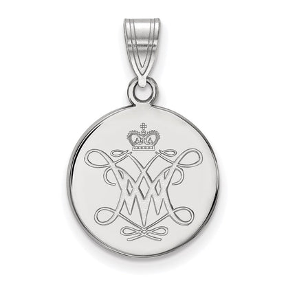 Sterlingsilber Rhodiniert Logoart College Of William und Mary Mittel Plättchen Anhänger