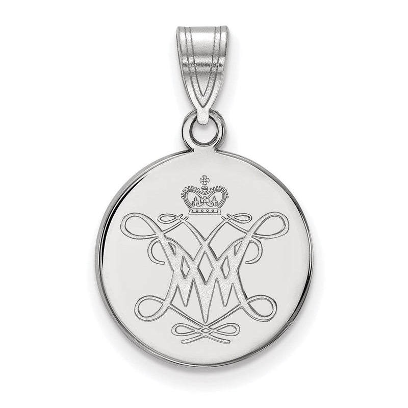 10K Weißgold Logoart College Of William und Mary Mittel Plättchen Anhänger
