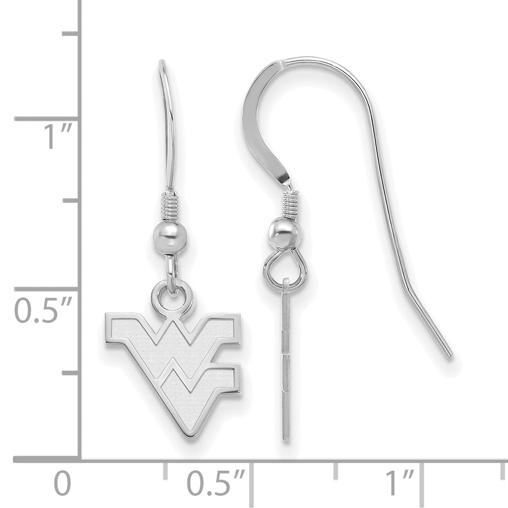 Sterlingsilber Rhodiniert Logoart West Virginia University W V Extra Klein Hängend Draht Ohrringe
