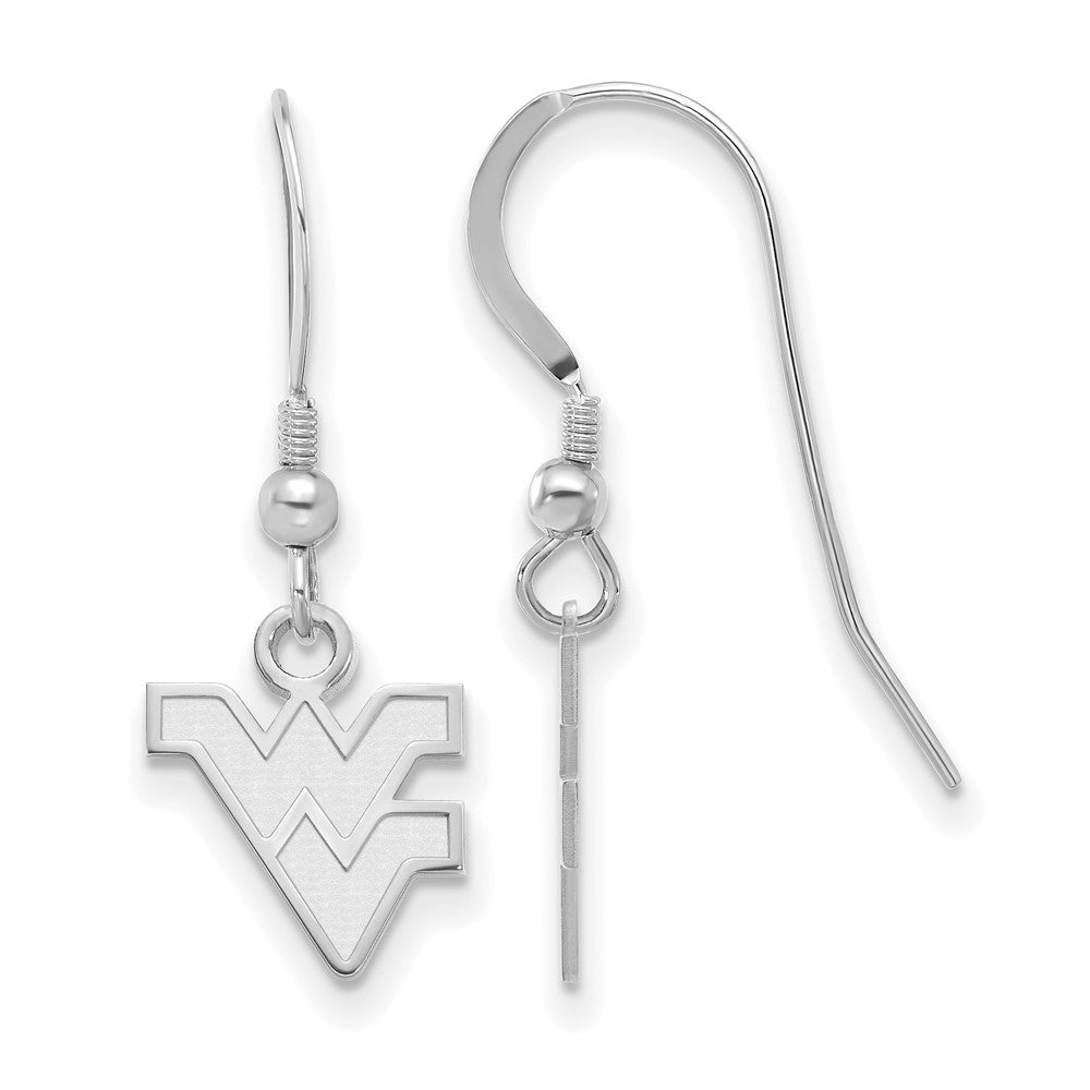 Sterlingsilber Rhodiniert Logoart West Virginia University W V Extra Klein Hängend Draht Ohrringe