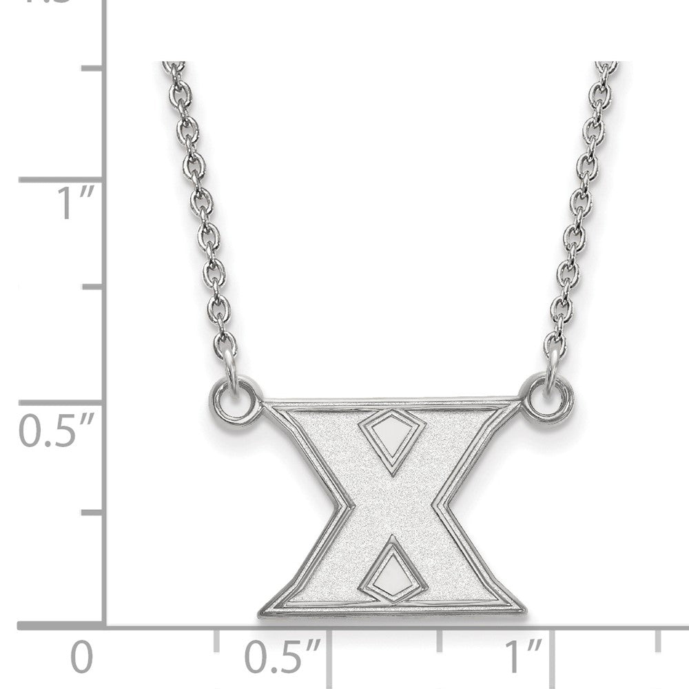Sterlingsilber Rhodiniert Logoart Xavier University Buchstabe X Klein Anhänger 18 Zoll Halskette
