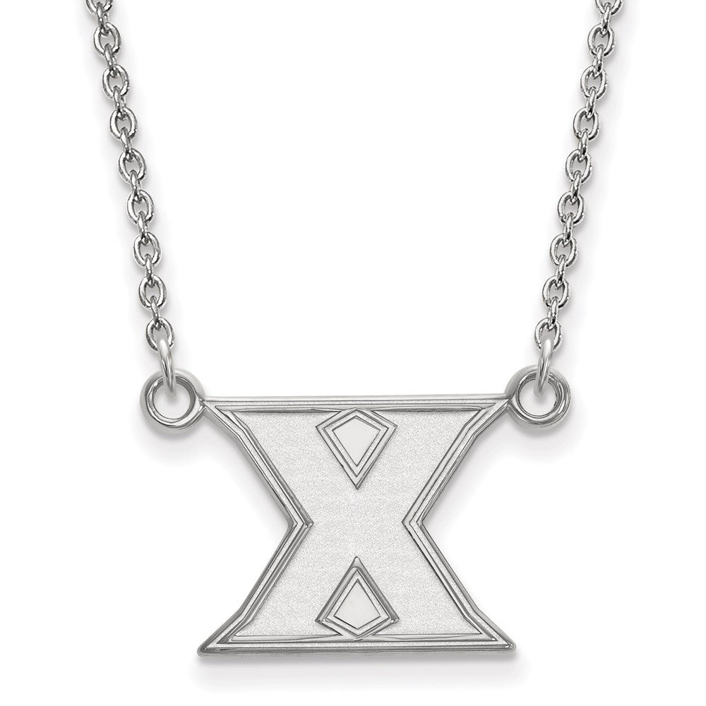 Sterlingsilber Rhodiniert Logoart Xavier University Buchstabe X Klein Anhänger 18 Zoll Halskette