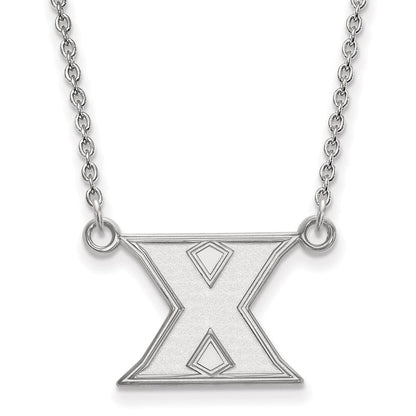 Sterlingsilber Rhodiniert Logoart Xavier University Buchstabe X Klein Anhänger 18 Zoll Halskette