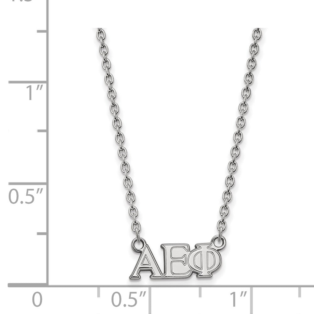 Sterlingsilber Rhodiniert Logoart Alpha Epsilon Phi Sorority Greek Buchstaben Mittel Anhänger 18 Zoll Halskette