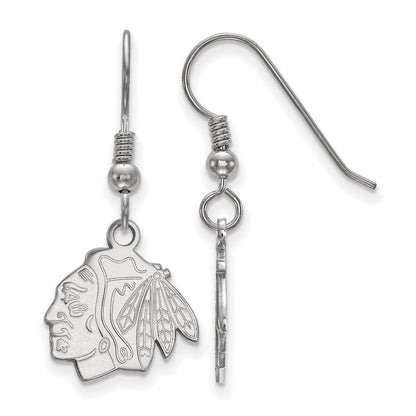 Sterlingsilber Rhodiniert Nhl Logoart Chicago Blackhawks Klein Ohrhänger