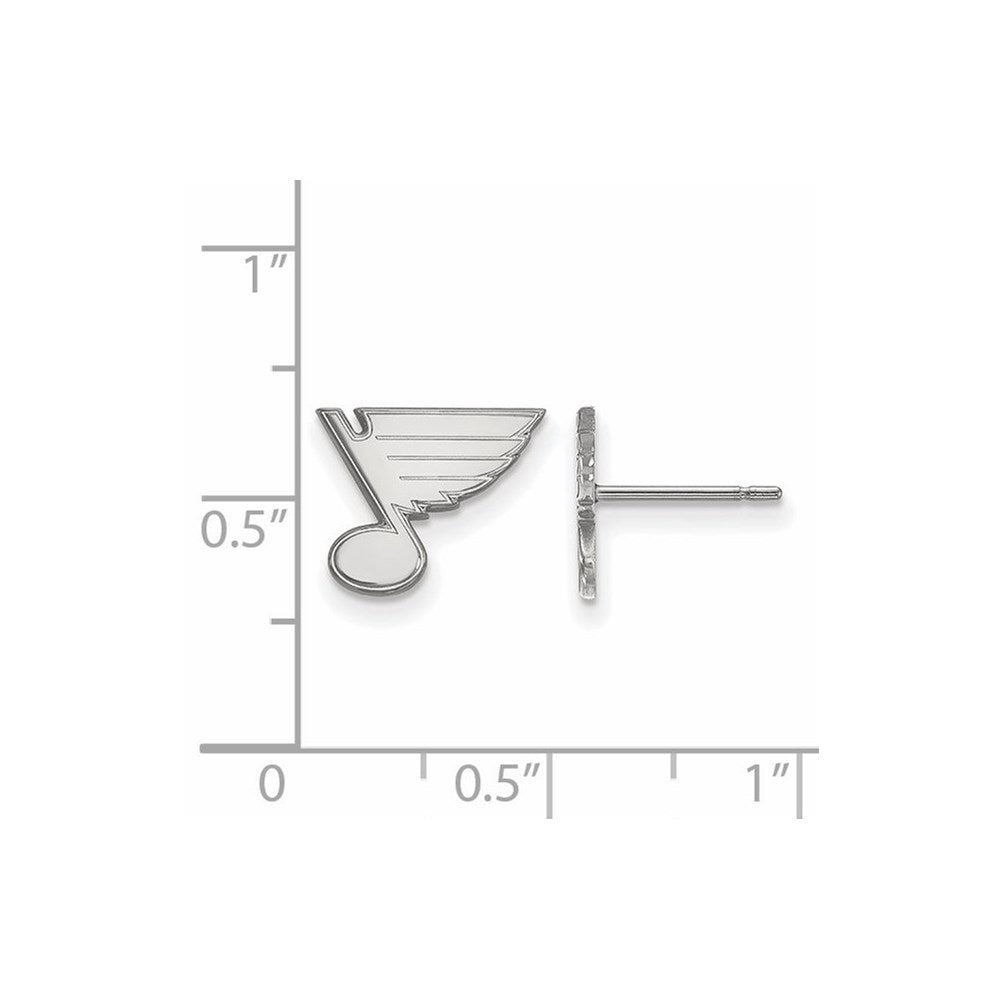 10K Weißgold Nhl Logoart St. Louis Blues Extra Klein Ohrstecker