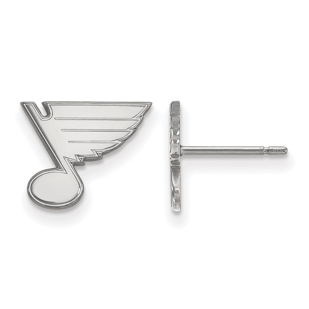 10K Weißgold Nhl Logoart St. Louis Blues Extra Klein Ohrstecker