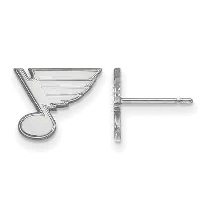10K Weißgold Nhl Logoart St. Louis Blues Extra Klein Ohrstecker