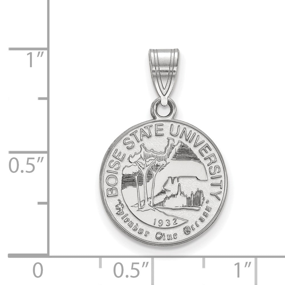 Sterlingsilber Rhodiniert Logoart Boise State University Mittel Wappen Anhänger