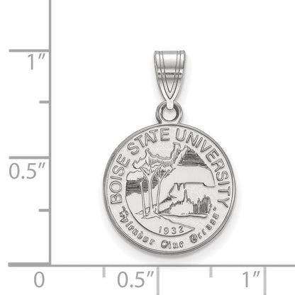 Sterlingsilber Rhodiniert Logoart Boise State University Mittel Wappen Anhänger