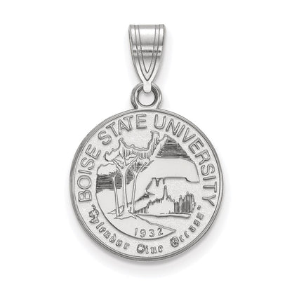 Sterlingsilber Rhodiniert Logoart Boise State University Mittel Wappen Anhänger