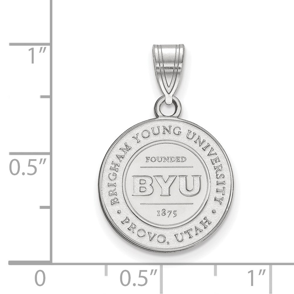 Sterlingsilber Rhodiniert Logoart Brigham Young University Mittel Wappen Anhänger