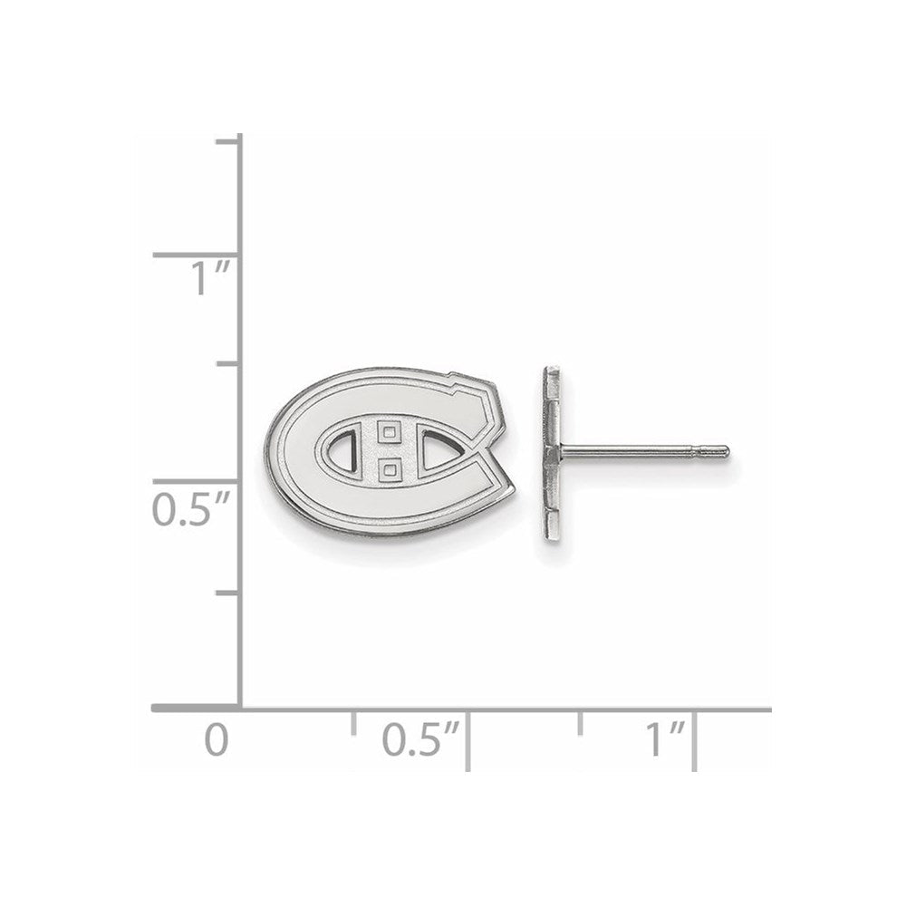 Sterlingsilber Rhodiniert Nhl Logoart Montreal Canadiens Extra Klein Ohrstecker