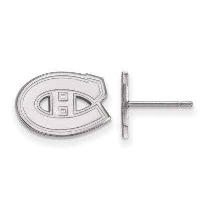 10K Weißgold Nhl Logoart Montreal Canadiens Extra Klein Ohrstecker