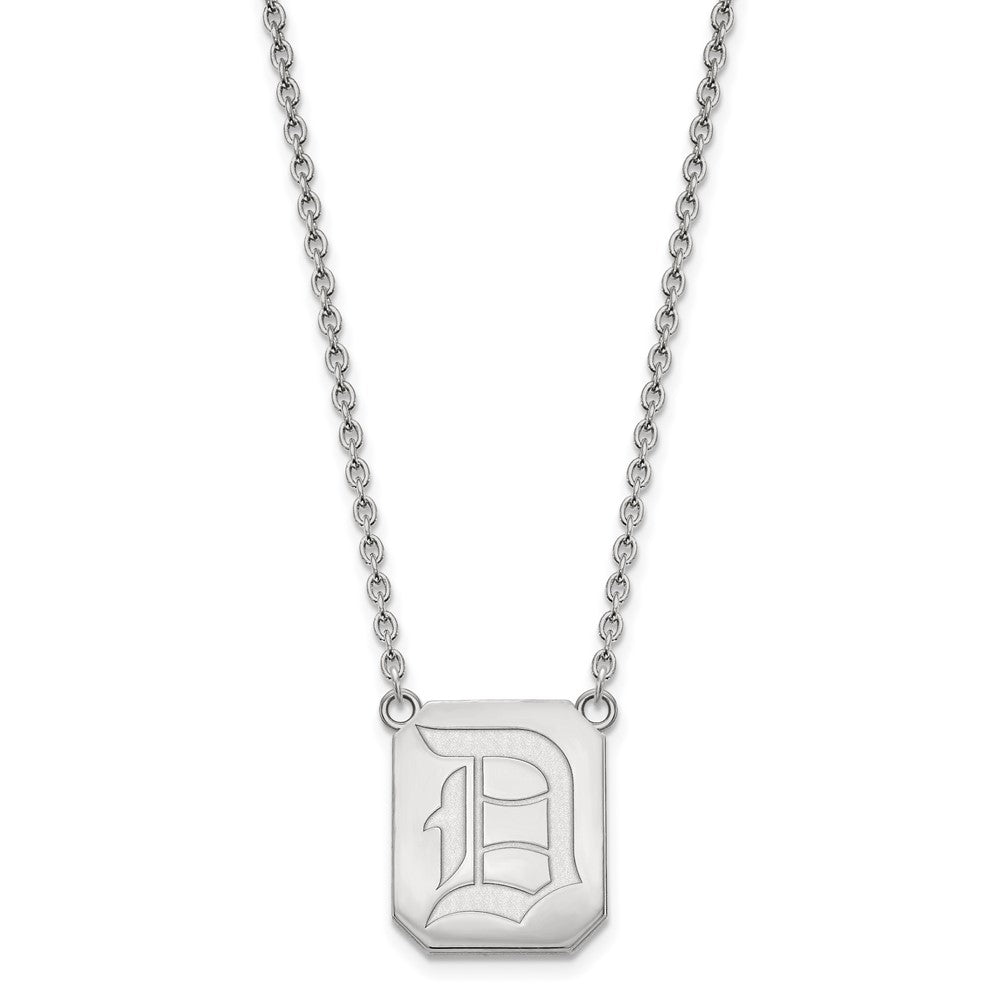 Sterlingsilber Rhodiniert Logoart Duquesne University Buchstabe D Groß Anhänger 18 Zoll Halskette
