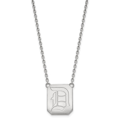 Sterlingsilber Rhodiniert Logoart Duquesne University Buchstabe D Groß Anhänger 18 Zoll Halskette