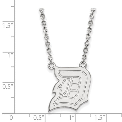 Sterlingsilber Rhodiniert Logoart Duquesne University Buchstabe D Groß Anhänger 18 Zoll Halskette