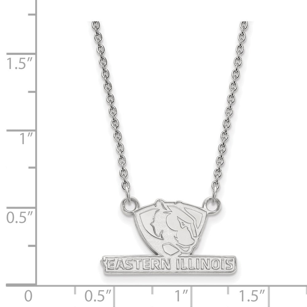 Sterlingsilber Rhodiniert Logoart Eastern Illinois University Klein Anhänger 18 Zoll Halskette
