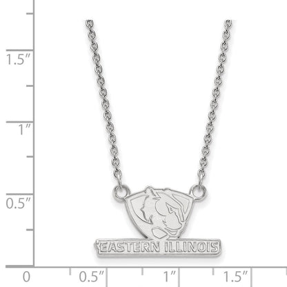 Sterlingsilber Rhodiniert Logoart Eastern Illinois University Klein Anhänger 18 Zoll Halskette