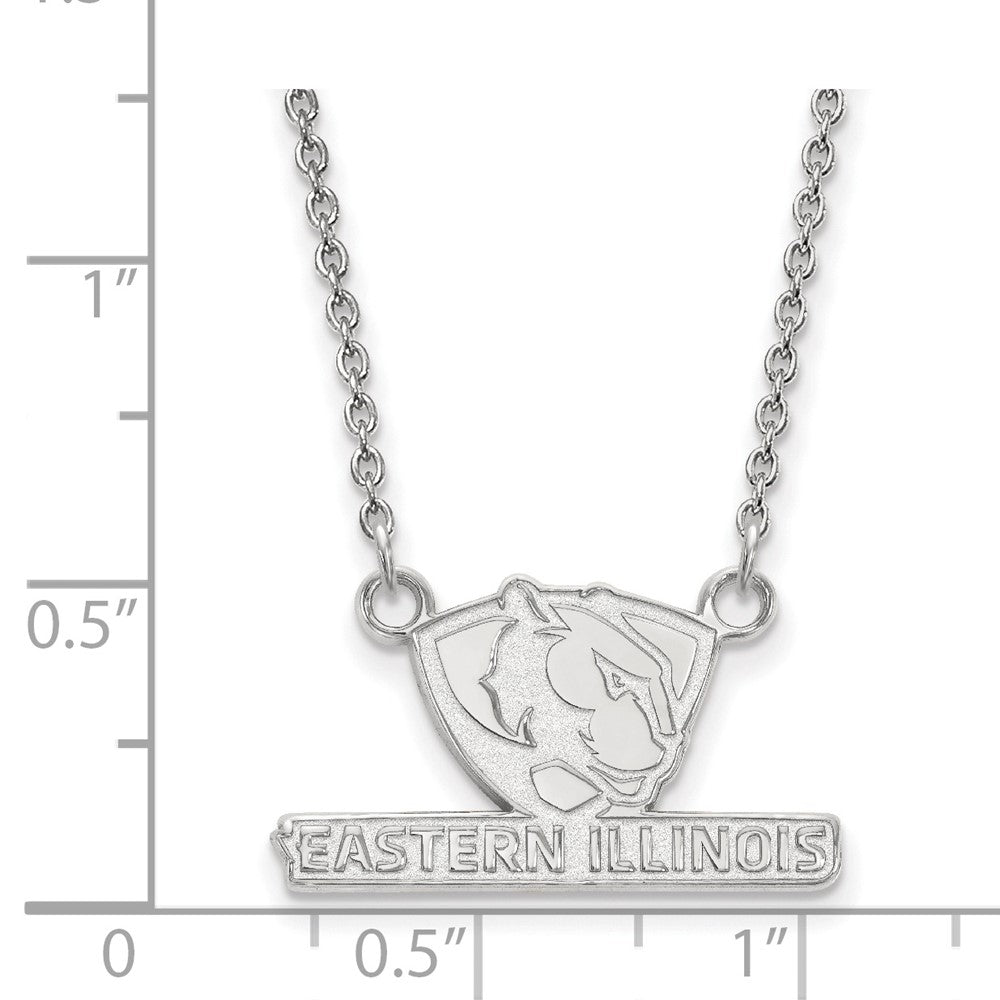 10K Weißgold Logoart Eastern Illinois University Klein Anhänger 18 Zoll Halskette