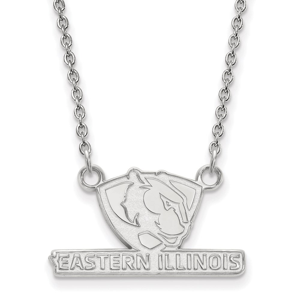 10K Weißgold Logoart Eastern Illinois University Klein Anhänger 18 Zoll Halskette