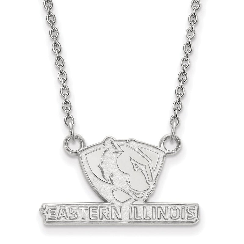 10K Weißgold Logoart Eastern Illinois University Klein Anhänger 18 Zoll Halskette