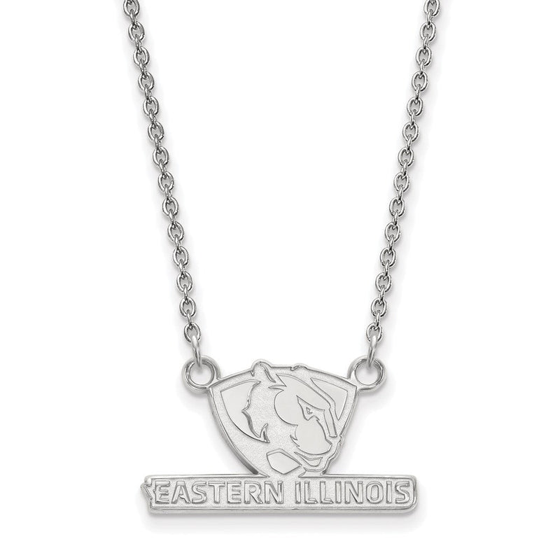 Sterlingsilber Rhodiniert Logoart Eastern Illinois University Klein Anhänger 18 Zoll Halskette