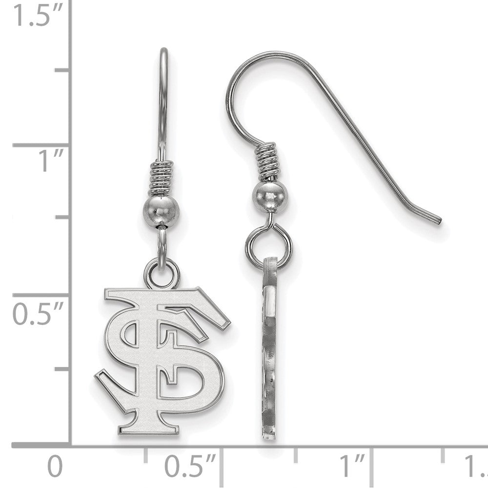 Sterlingsilber Rhodiniert Logoart Florida State University F S Klein Hängend Draht Ohrringe