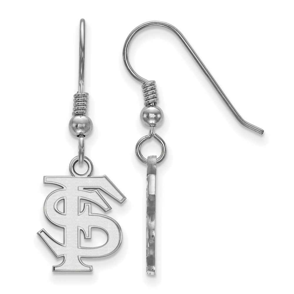 Sterlingsilber Rhodiniert Logoart Florida State University F S Klein Hängend Draht Ohrringe