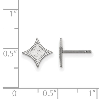 10K Weißgold Logoart Furman University Extra Klein Ohrstecker