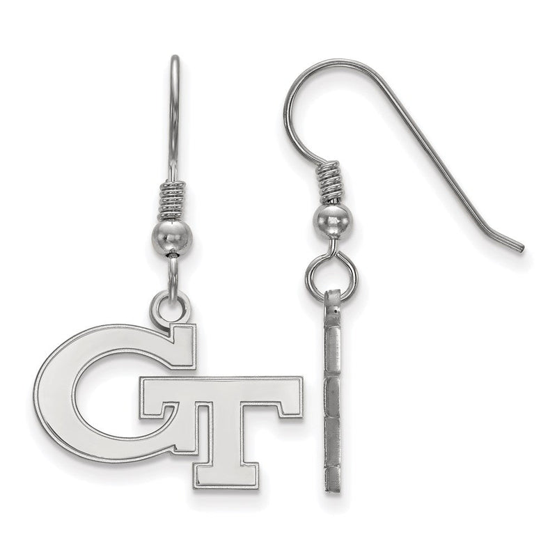 Sterlingsilber Rhodiniert Logoart Georgia Institut Of Technologie G T Klein Hängend Draht Ohrringe