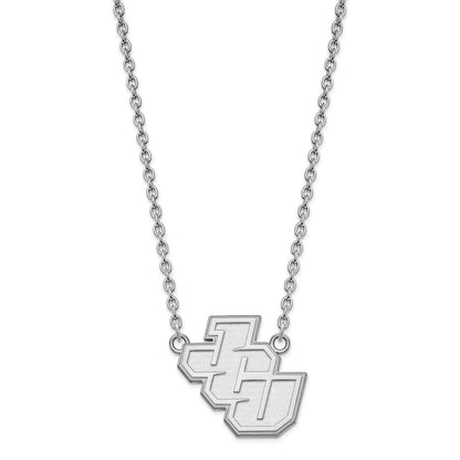 Sterlingsilber Rhodiniert Logoart John Carroll University Groß Anhänger 18 Zoll Halskette