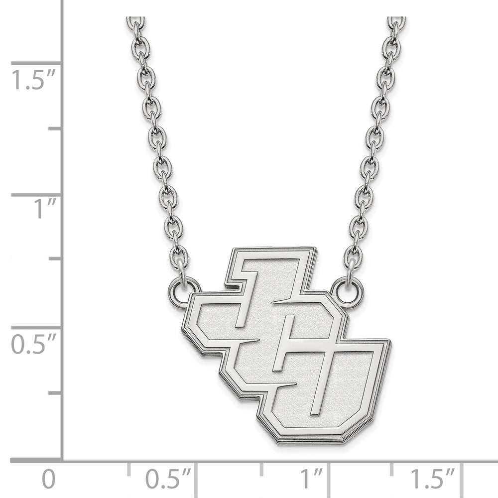 Sterlingsilber Rhodiniert Logoart John Carroll University Groß Anhänger 18 Zoll Halskette