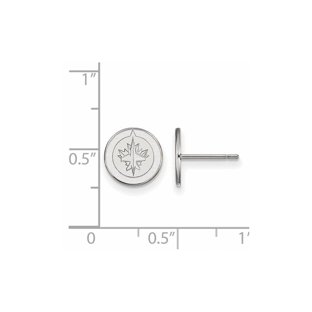 10K Weißgold Nhl Logoart Winnipeg Jets Extra Klein Ohrstecker