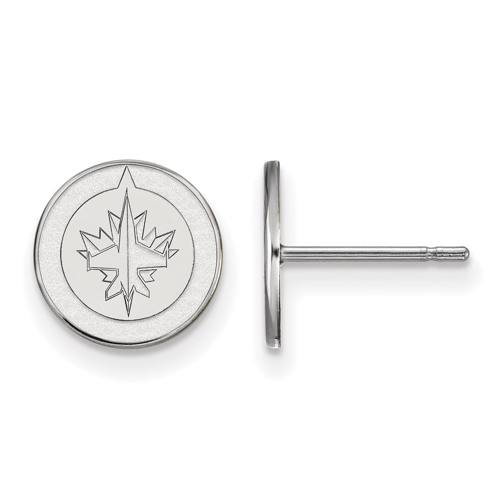 Sterlingsilber Rhodiniert Nhl Logoart Winnipeg Jets Extra Klein Ohrstecker