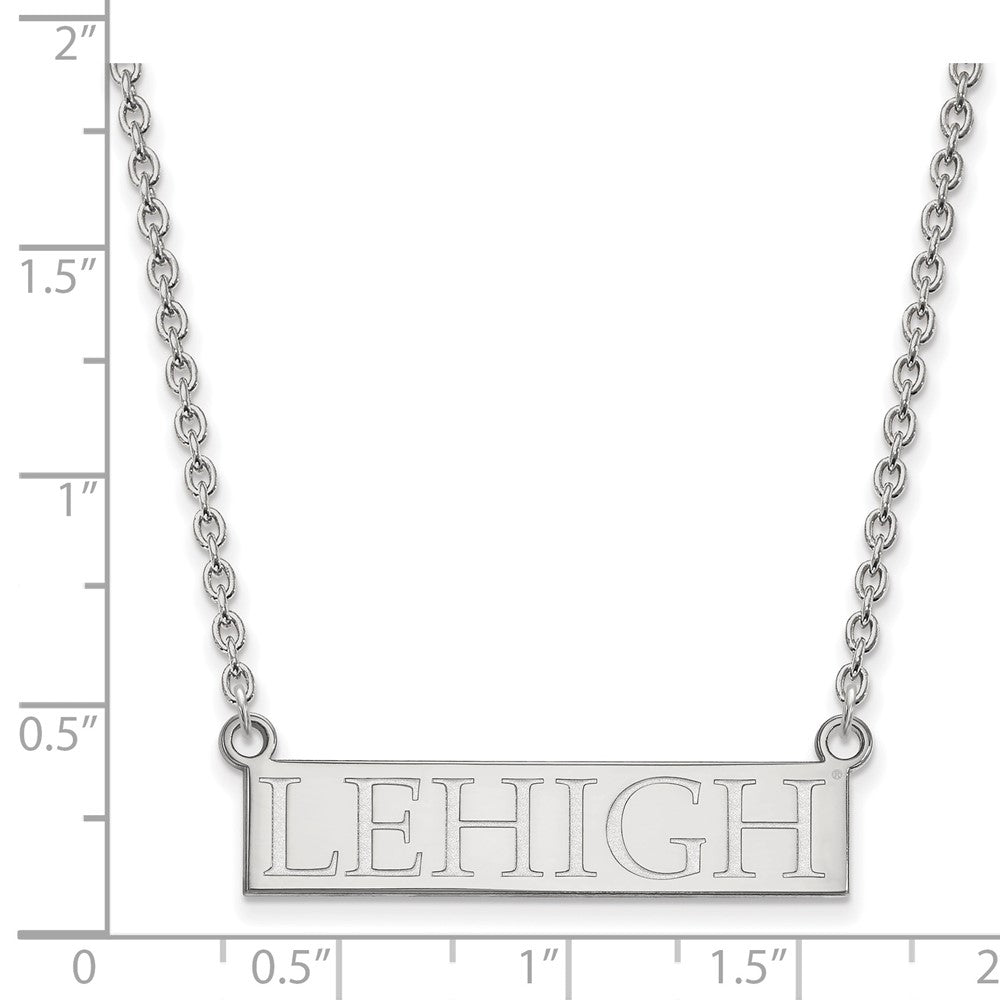 Sterlingsilber Rhodiniert Logoart Lehigh University Groß Stab Anhänger 18 Zoll Halskette