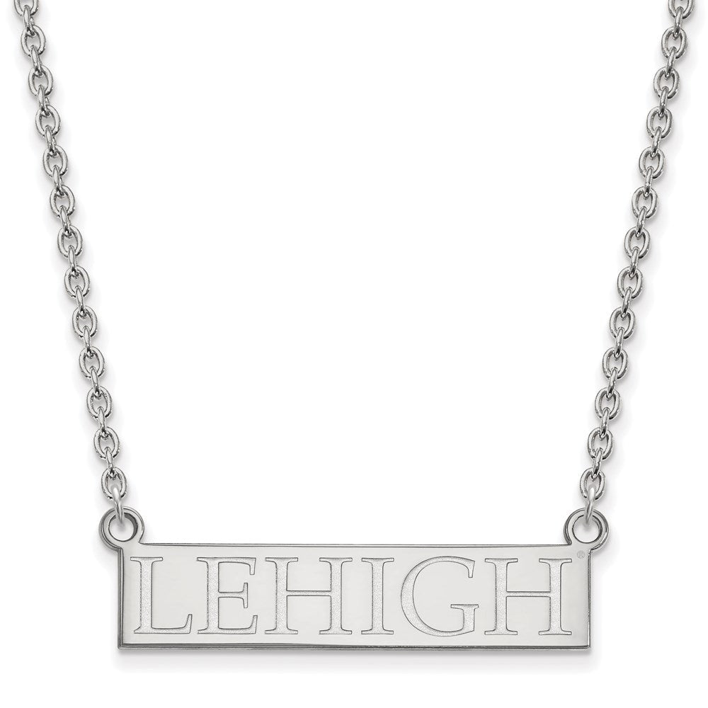 Sterlingsilber Rhodiniert Logoart Lehigh University Groß Stab Anhänger 18 Zoll Halskette